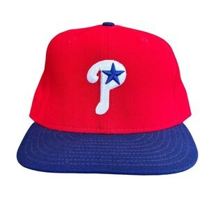 Vtg New Era Philadelphia Phillies 59FIFTY Fitted Cap Red Royal Blue MLB  7 1/4